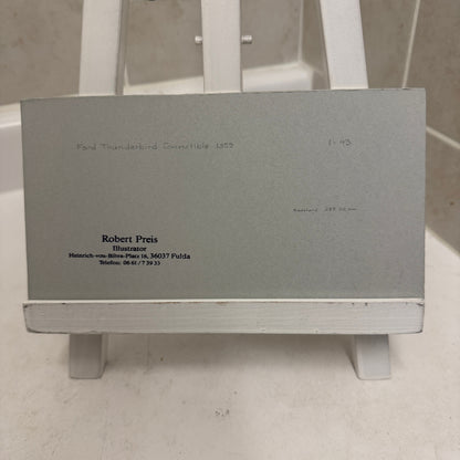 1959 Ford Thunderbird Convertible Car Illustration Art Drawing Vintage Miniature