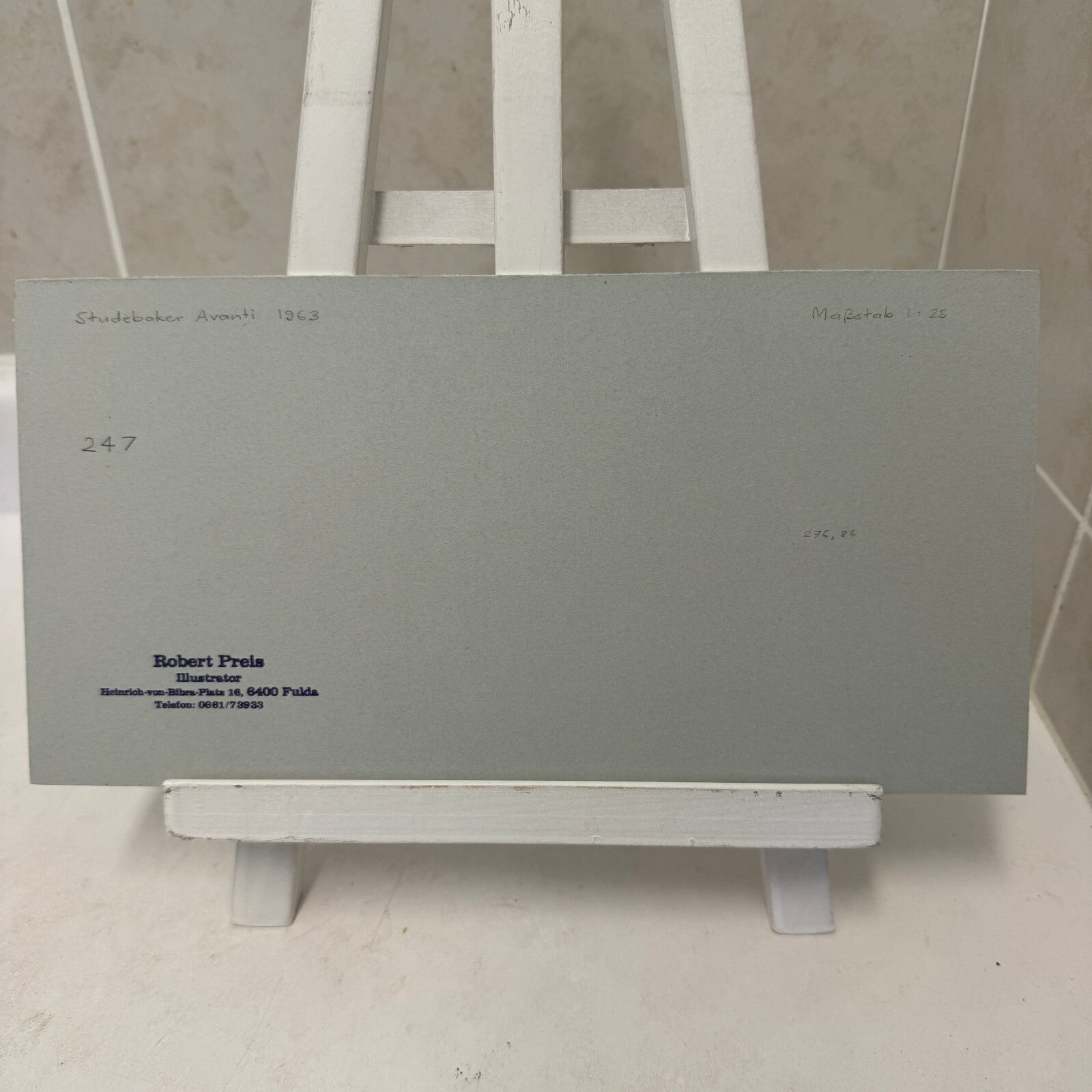 1963 Studebaker Avanti Automobile Illustration Art Drawing Hand Drawn