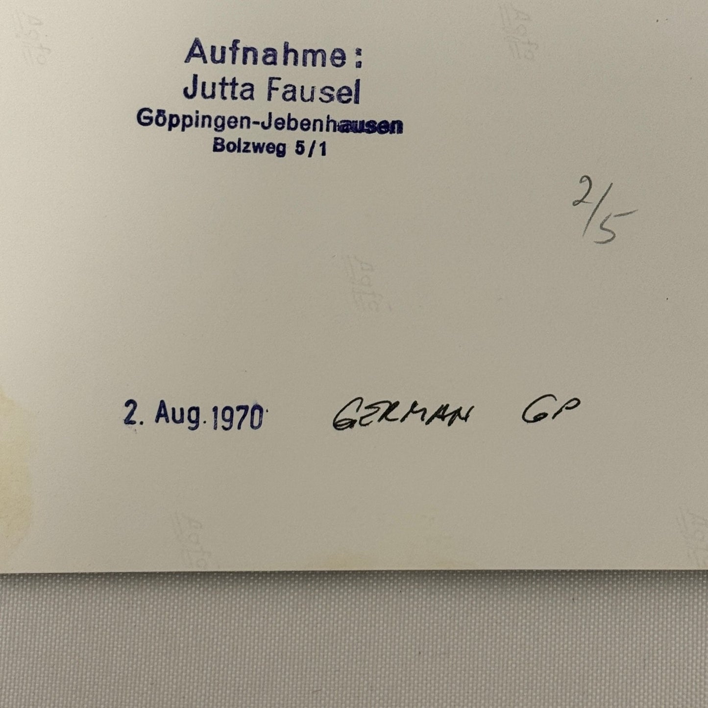 Vintage Racing Photo 1970 German Grand Prix Rolf Stommelen Motorsport Photograph