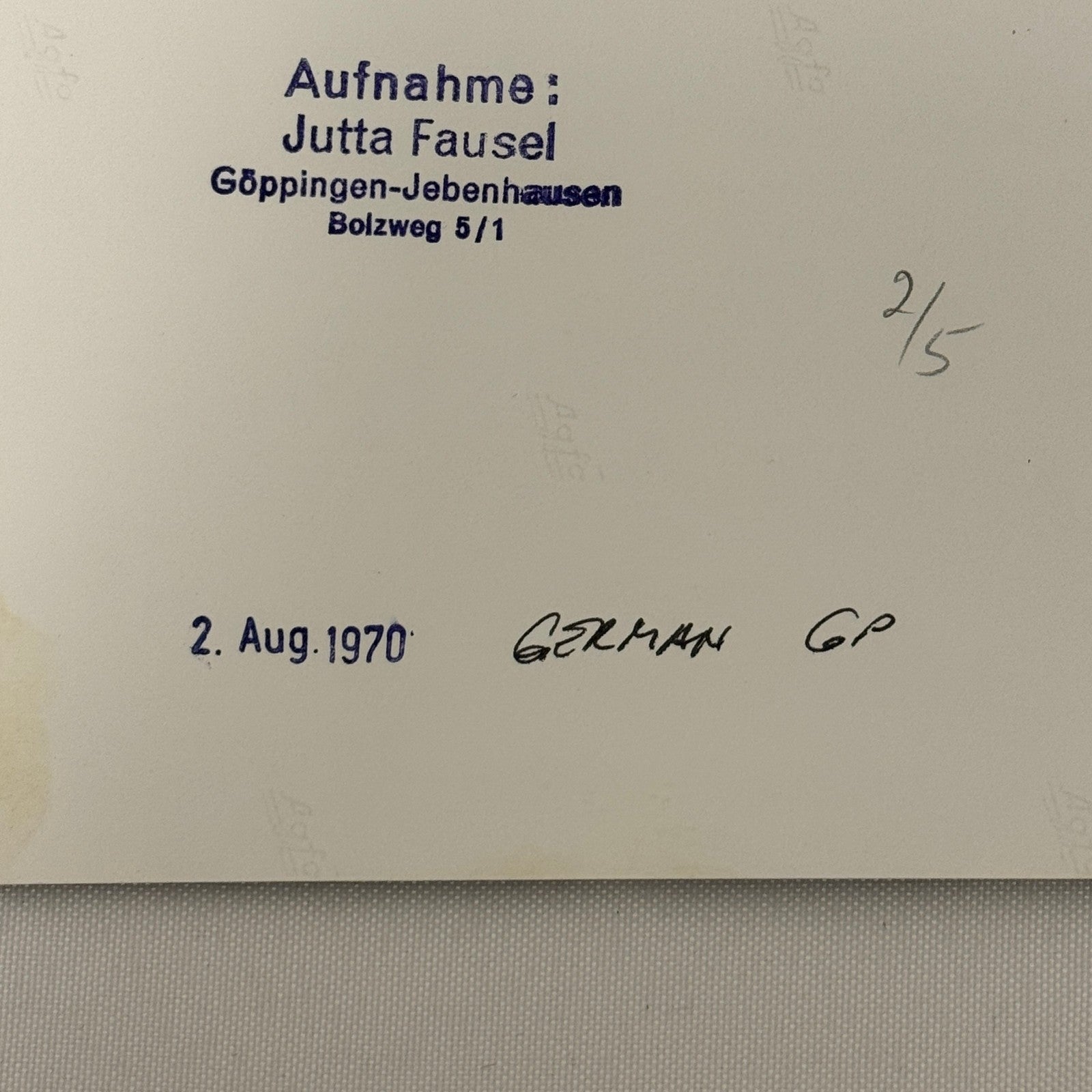 Vintage Racing Photo 1970 German Grand Prix Rolf Stommelen Motorsport Photograph