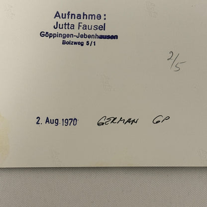 Vintage Racing Photo 1970 German Grand Prix Rolf Stommelen Motorsport Photograph