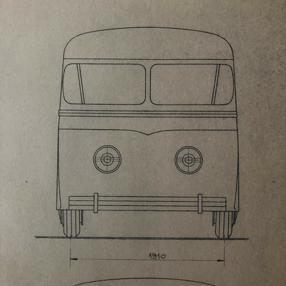 1936 Coachbuilder Bus Design Blueprint Rendering Blue Print Coach Bus Truck