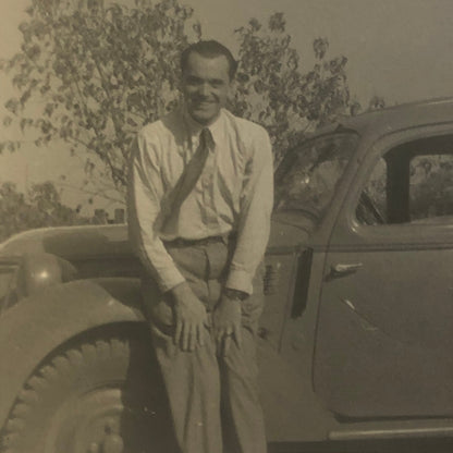 Vintage Photo Photograph Man with Automobile Car AL22SM1