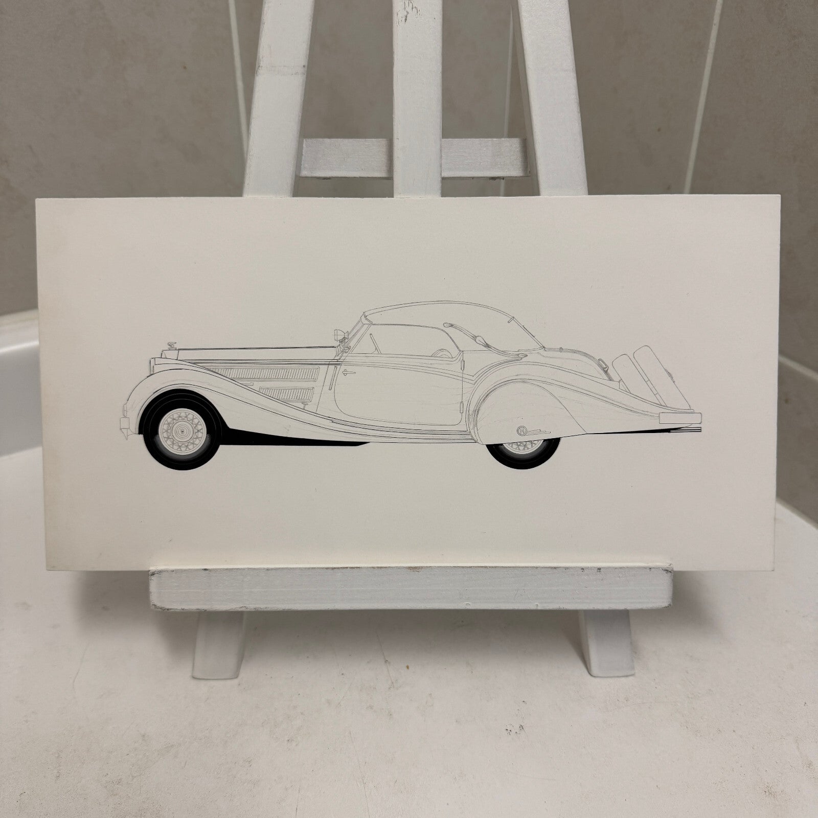 Vintage Horch 853 Car Illustration Art Drawing Hand Drawn Robert Preis