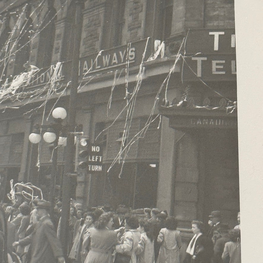 Vintage VE Day Celebration New York Times Square Photo Photograph Modern Print