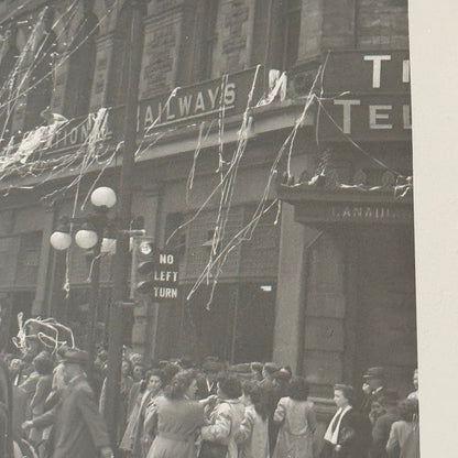 Vintage VE Day Celebration New York Times Square Photo Photograph Modern Print