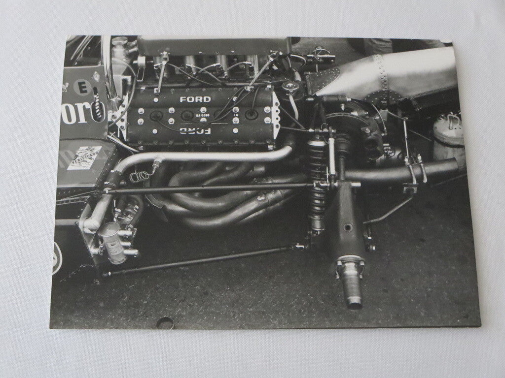 Vintage 1973 Spanish Grand Prix Photograph Photo - Marlboro Ford Car Engine 