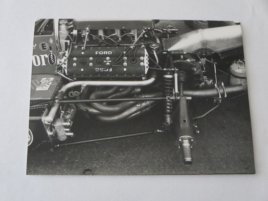 Vintage 1973 Spanish Grand Prix Photograph Photo - Marlboro Ford Car Engine 