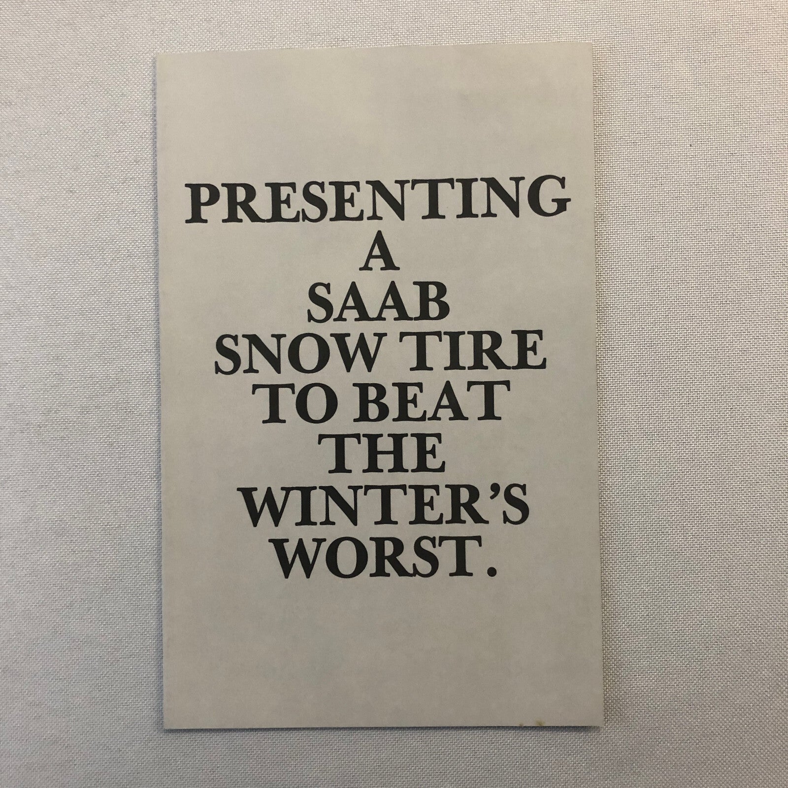 Vintage Saab Car Automobile Winter Tire and Wheel Sales Brochure Catalog