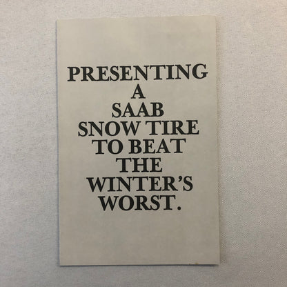 Vintage Saab Car Automobile Winter Tire and Wheel Sales Brochure Catalog