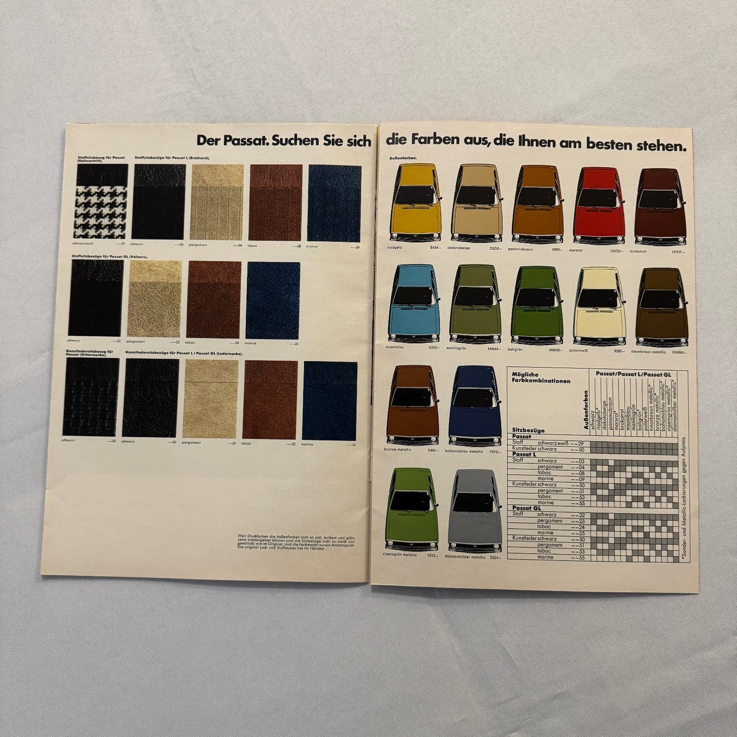 1977 Volkswagen Passat Car Sales Brochure Catalog Advertising GERMAN