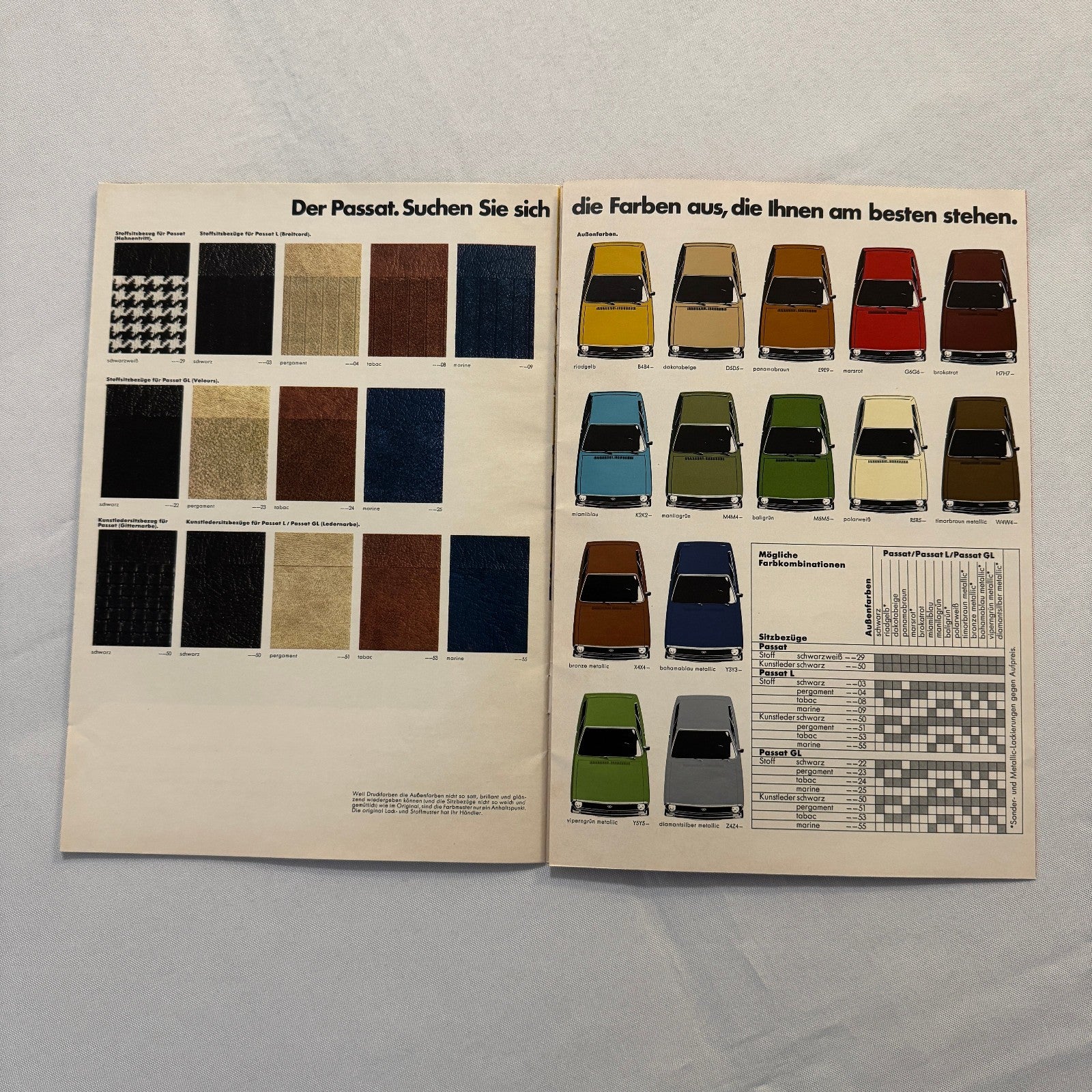 1977 Volkswagen Passat Car Sales Brochure Catalog Advertising GERMAN