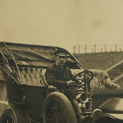 Vintage Photograph Photo Early Antique Car with Driver Chauffeur ? 