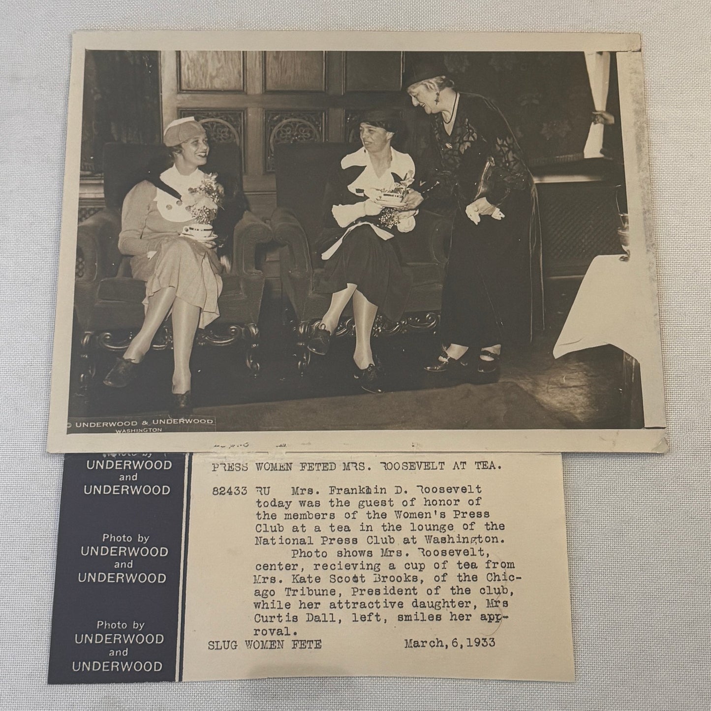 Press Photo Photograph First Lady Eleanor Roosevelt Women's Press Club 1933