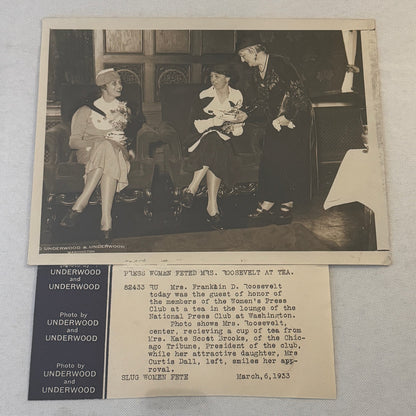 Press Photo Photograph First Lady Eleanor Roosevelt Women's Press Club 1933