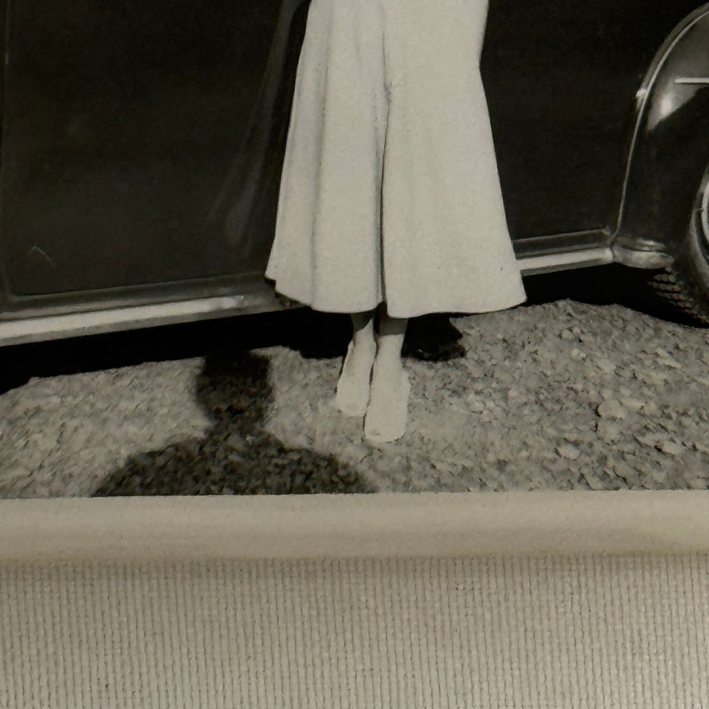 Vintage Automobile Photo Photograph Print Snapshot Woman with Car