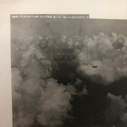 Antique Glass Plate Lantern Slide Aircraft Formation Flying Aviation Airplane