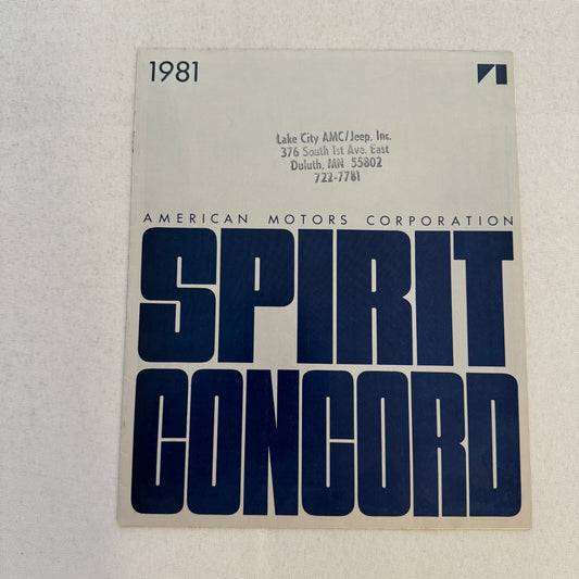 1981 AMC American Motors Spirit Concord Sales Brochure Catalog Advertising