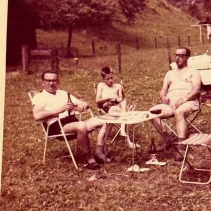 Micro Car at Camp Site Photo Photograph Print Vintage Snapshot Lot 3x Germany