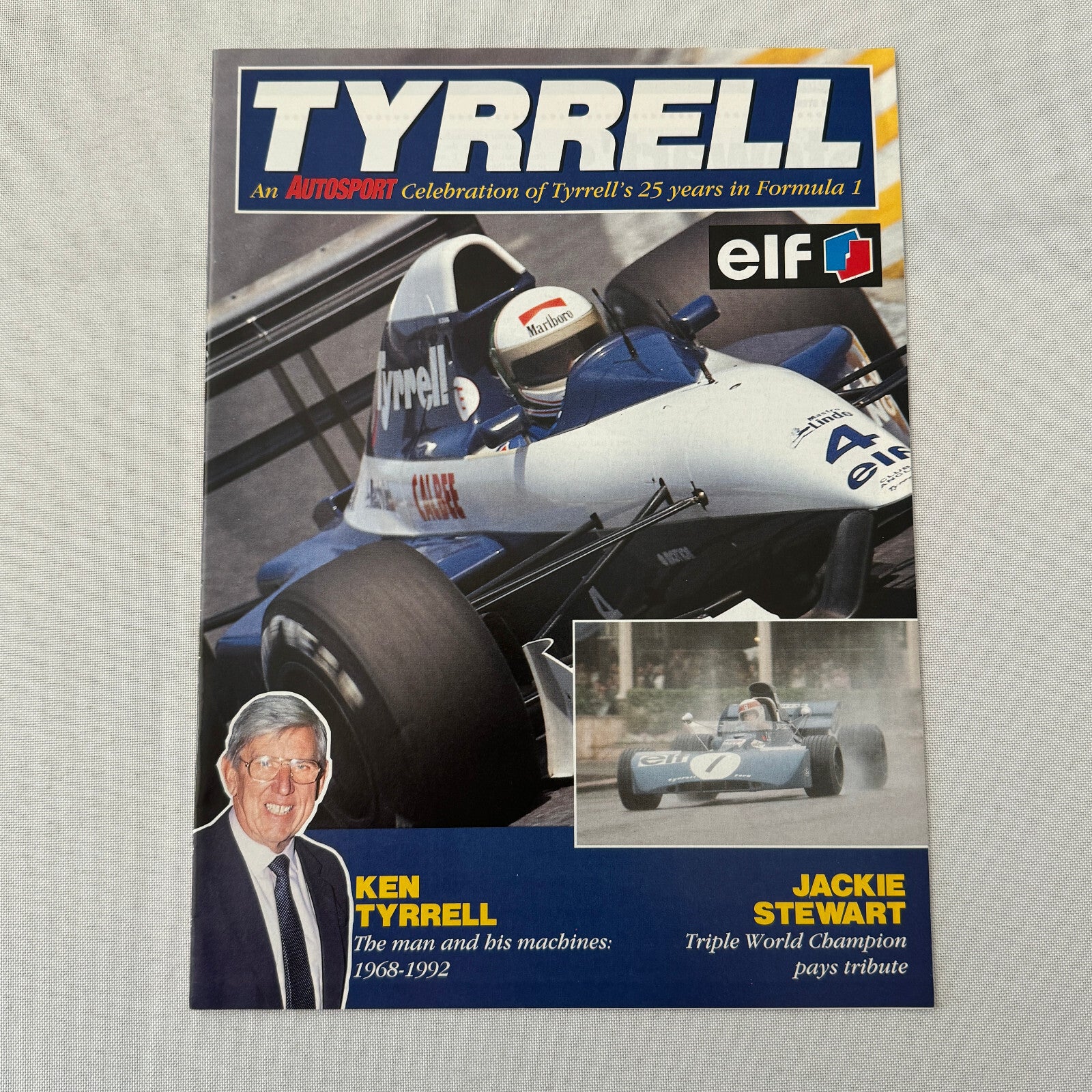 1992 Ken Tyrrell Racing Autosport Magazine Jackie Stewart ELF Ford Race Cars