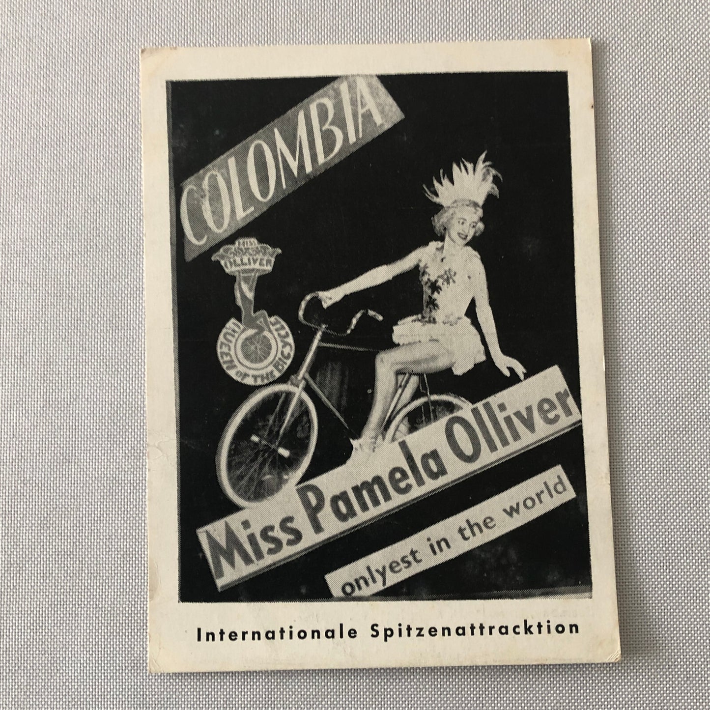 Circus Bicycle Act Performer Postcard Post Card Miss Pamela Olliver