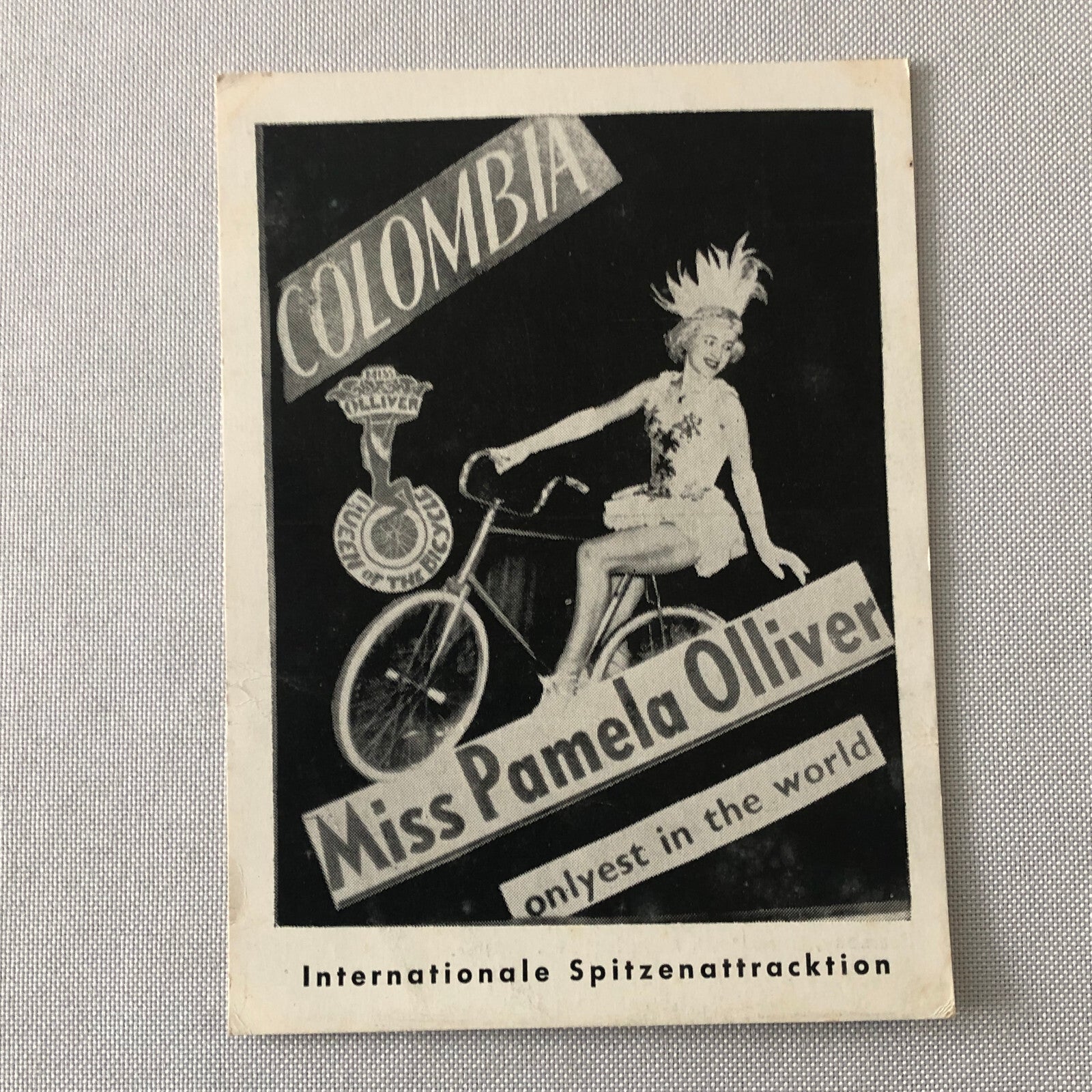 Circus Bicycle Act Performer Postcard Post Card Miss Pamela Olliver
