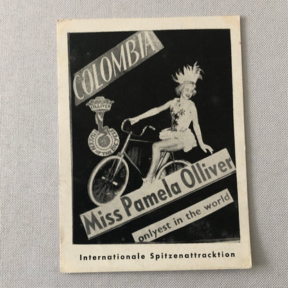 Circus Bicycle Act Performer Postcard Post Card Miss Pamela Olliver
