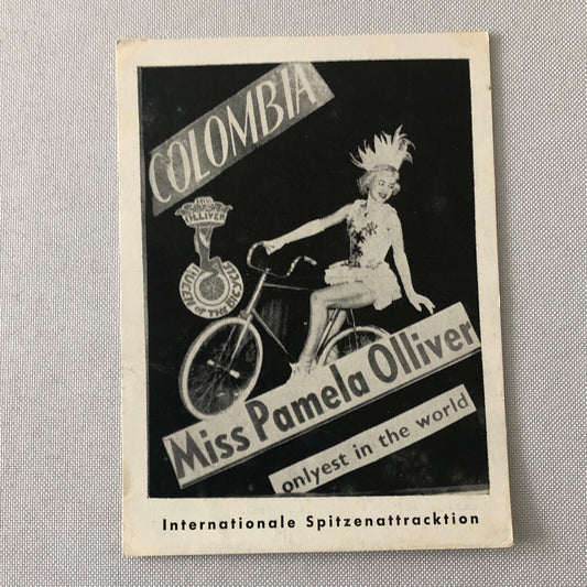 Circus Bicycle Act Performer Postcard Post Card Miss Pamela Olliver