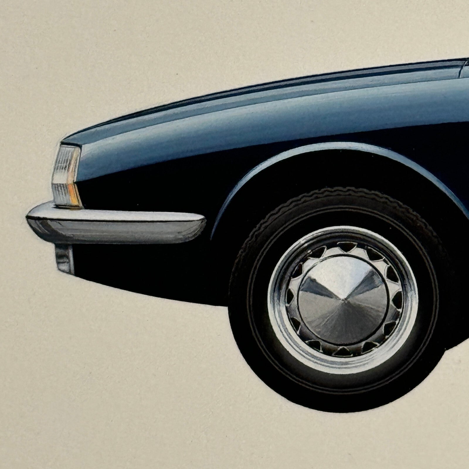 Vintage Car Illustration Art Drawing Hand Drawn NSU RO80 ? Robert Preis