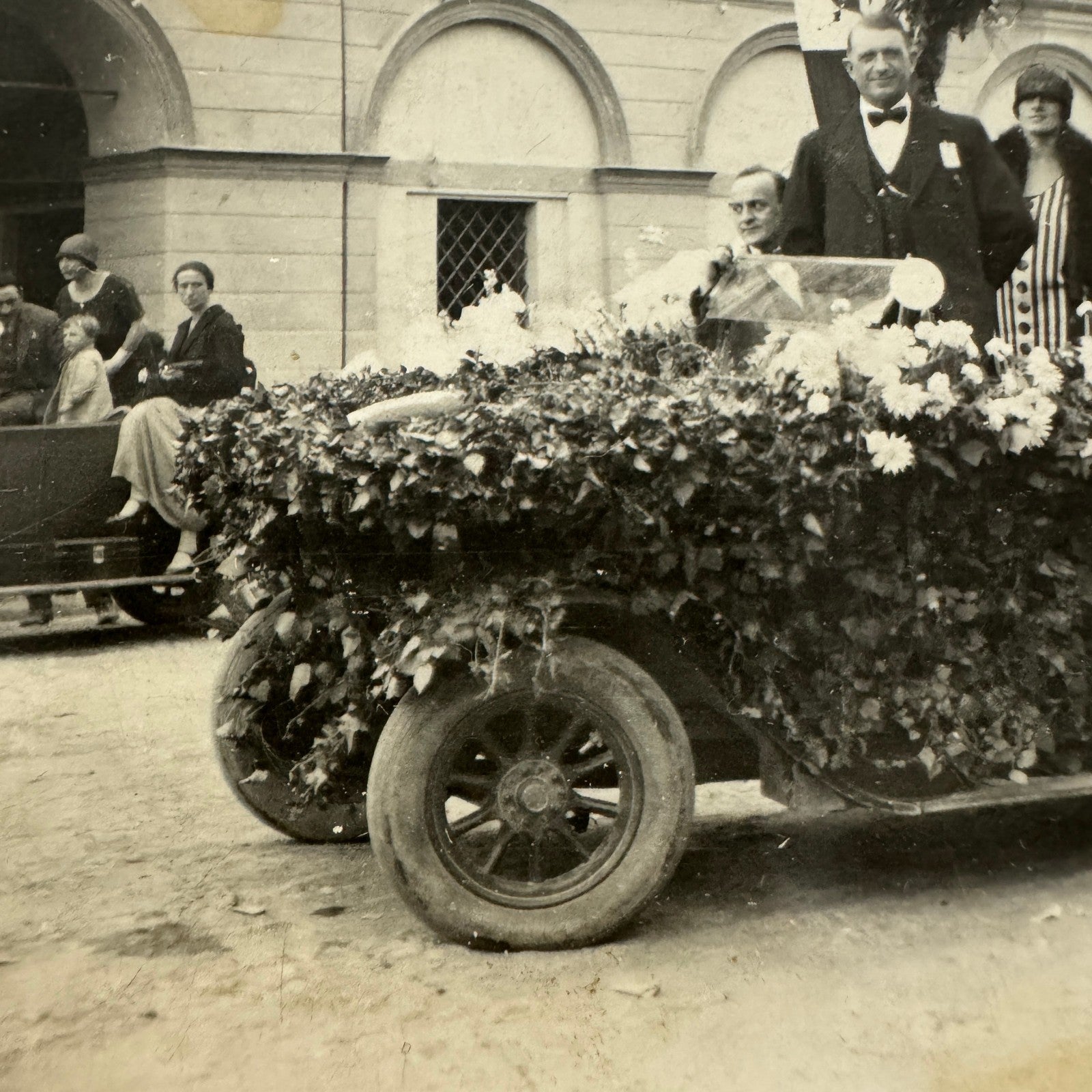 Vintage Postcard Real Photo Postcard RPPC Post Card Early Automobile Parade Car
