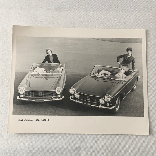 Fiat 1500 and 1600 S Cabriolet Convertible Factory Press Photo Photograph
