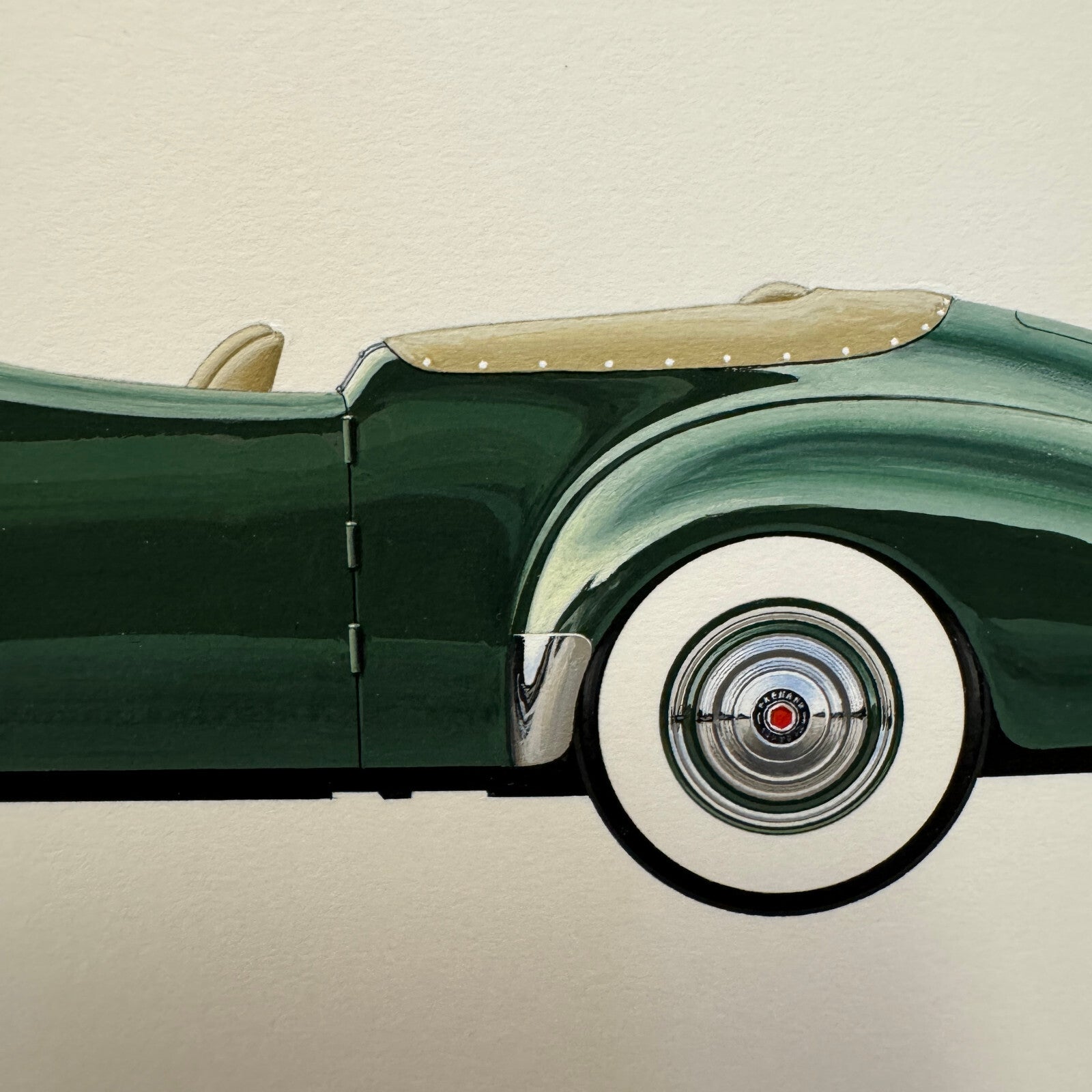 1940 Packard Custom Super 8 Convertible Victoria Car Illustration Art Drawing