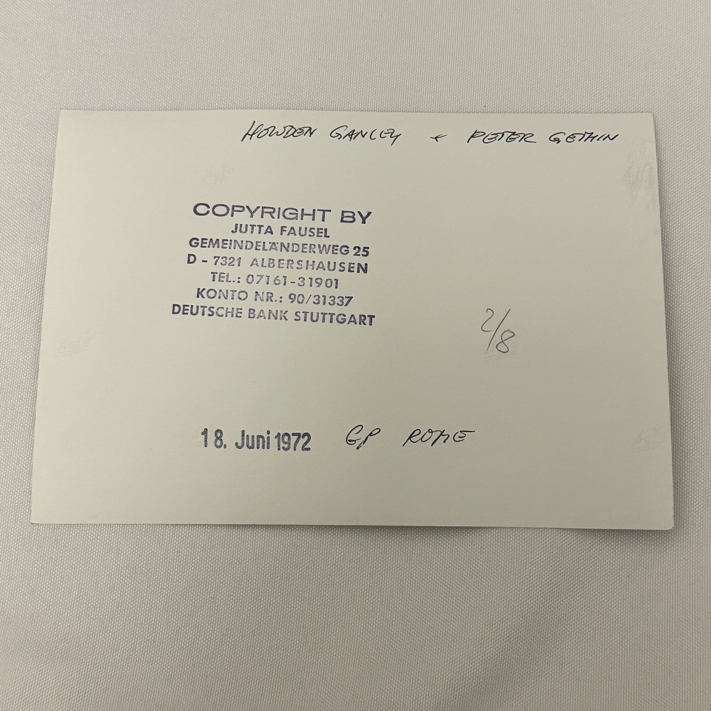 Vintage Racing Photo 1972 Rome Grand Prix Howden Ganley and Peter Gethin