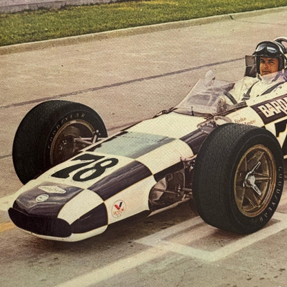 Vintage Indy Racing Postcard Jerry Grant 1968 Indianapolis Motorsport Race