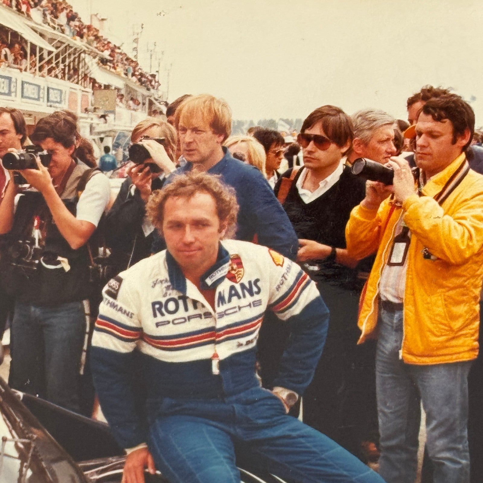Vintage Porsche 956 Racing Car Photo Photograph Jochen Mass Jacky Ickx MODERN