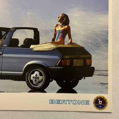 Bertone Cabrio Convertible Cabriolet Sales Sheet Brochure Mini Poster 1984