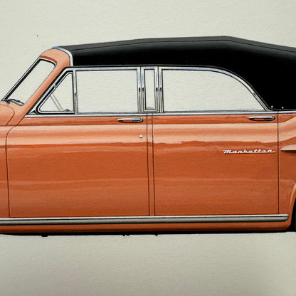 1951 Frazer Manhattan Convertible Automobile Illustration Art Drawing Hand Drawn
