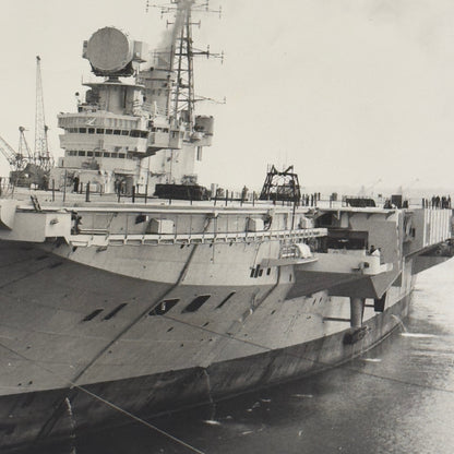 British Navy Aircraft Carrier Ship Boat Vintage Press Photo HMS Hermes 1959