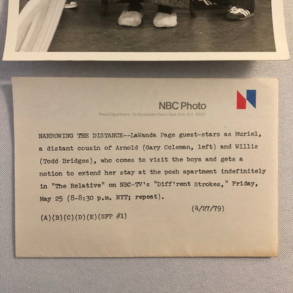 NBC Television Press Photo Different Strokes Gary Coleman Todd Bridges + 1979