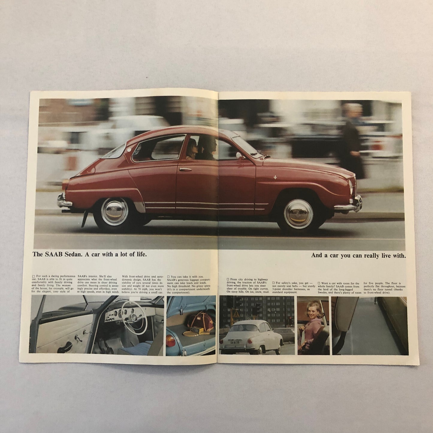 1967 Saab Sales Brochure Catalog Sedan Station Wagon Vintage Car