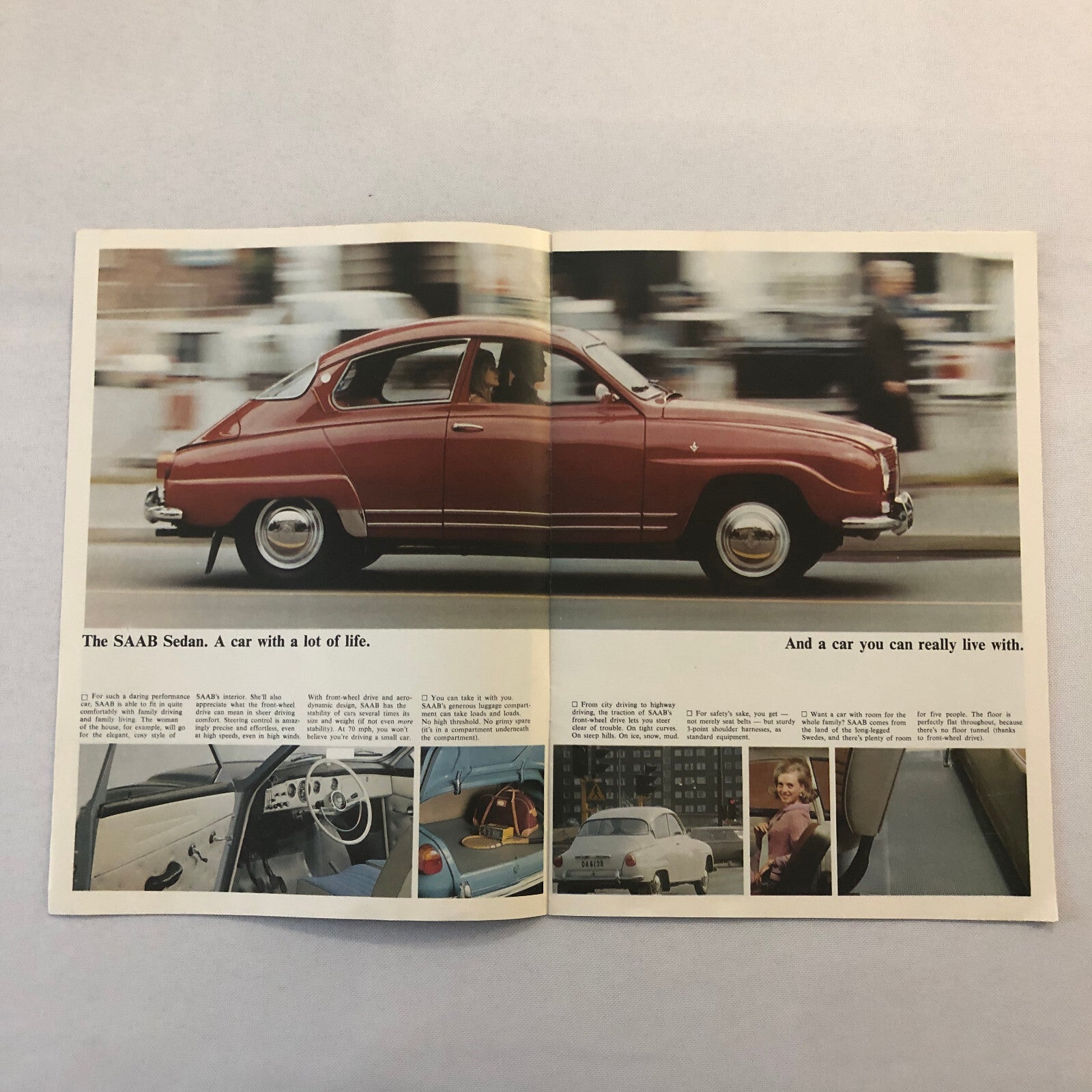 1967 Saab Sales Brochure Catalog Sedan Station Wagon Vintage Car