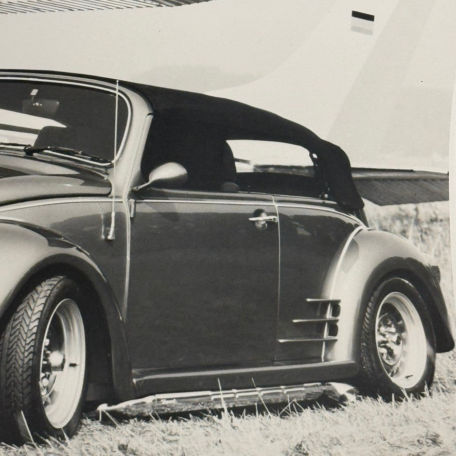 Vintage Volkswagen Beetle TUNER Car VW Bug Photo Photograph with Airplane Plane