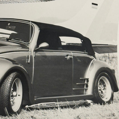 Vintage Volkswagen Beetle TUNER Car VW Bug Photo Photograph with Airplane Plane