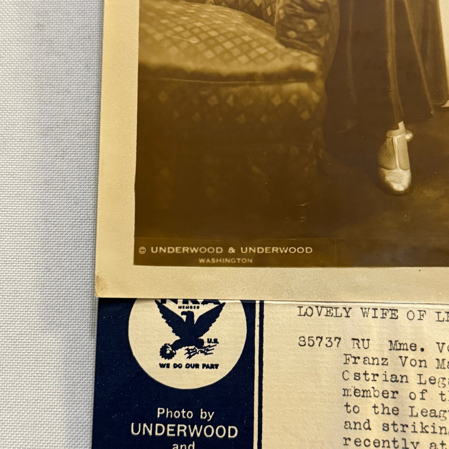 1934 Press Photo Photograph Wife of League of Nations Official with Dog