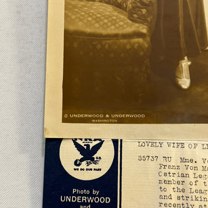 1934 Press Photo Photograph Wife of League of Nations Official with Dog