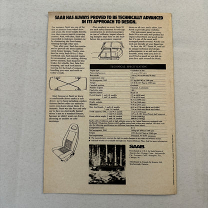 1977 Saab EMS Poster Sales Brochure Catalog Saab 99 GLE 99