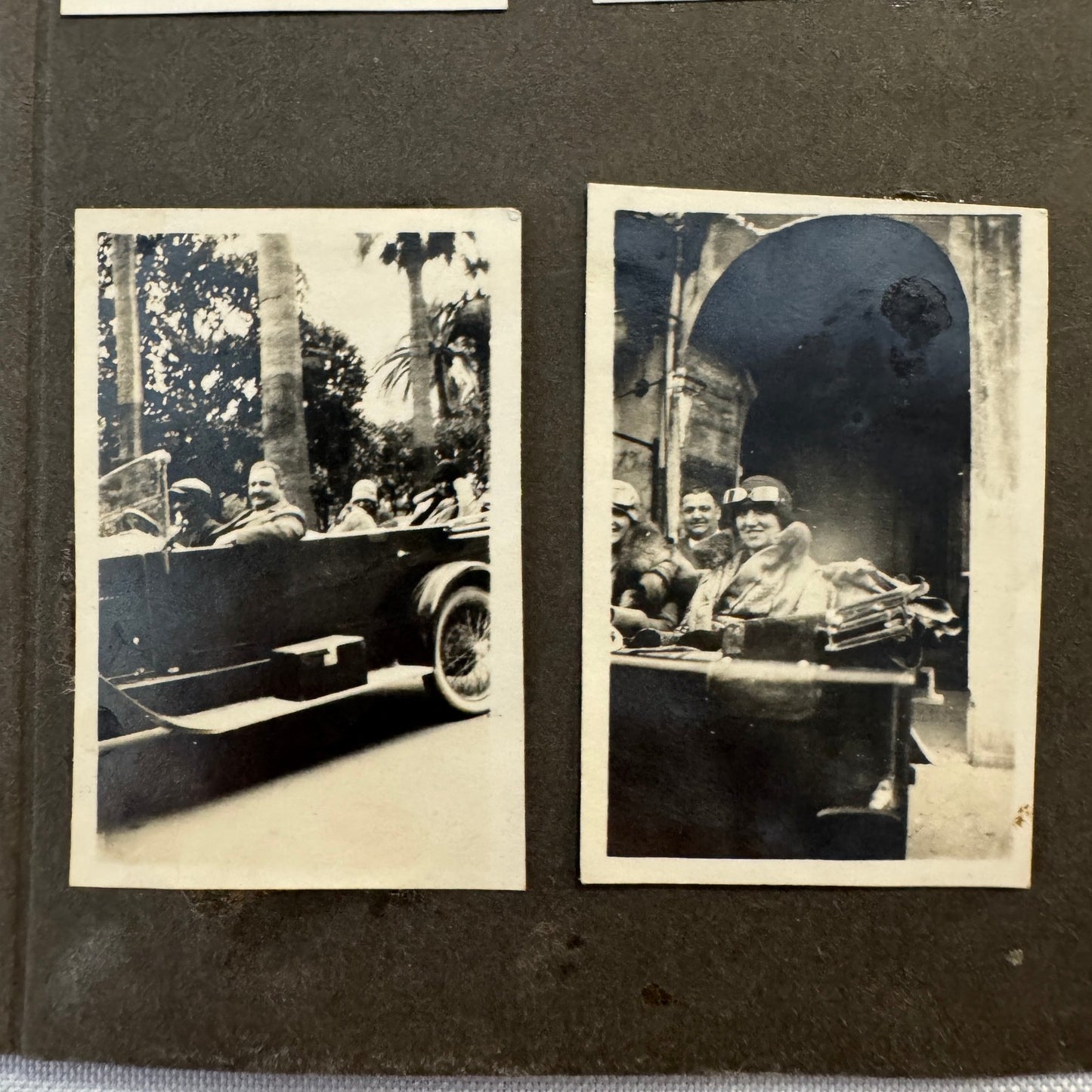 Vintage Photo Album Pages Car Automobile People Horse Cow Animals European