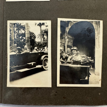 Vintage Photo Album Pages Car Automobile People Horse Cow Animals European