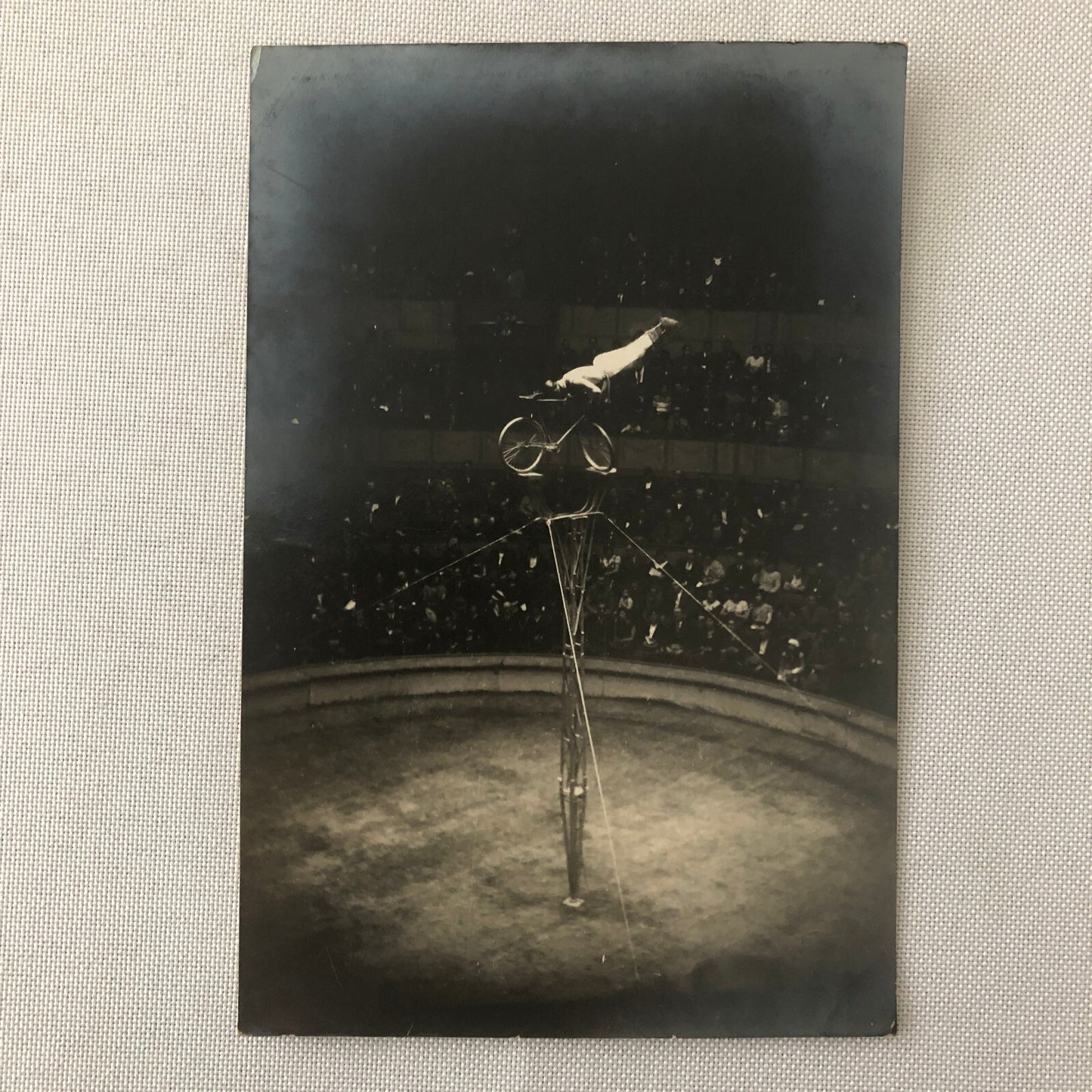 Circus Performer Bicycle Bike Balancing Act Photo Photograph Lot of 2 Vintage