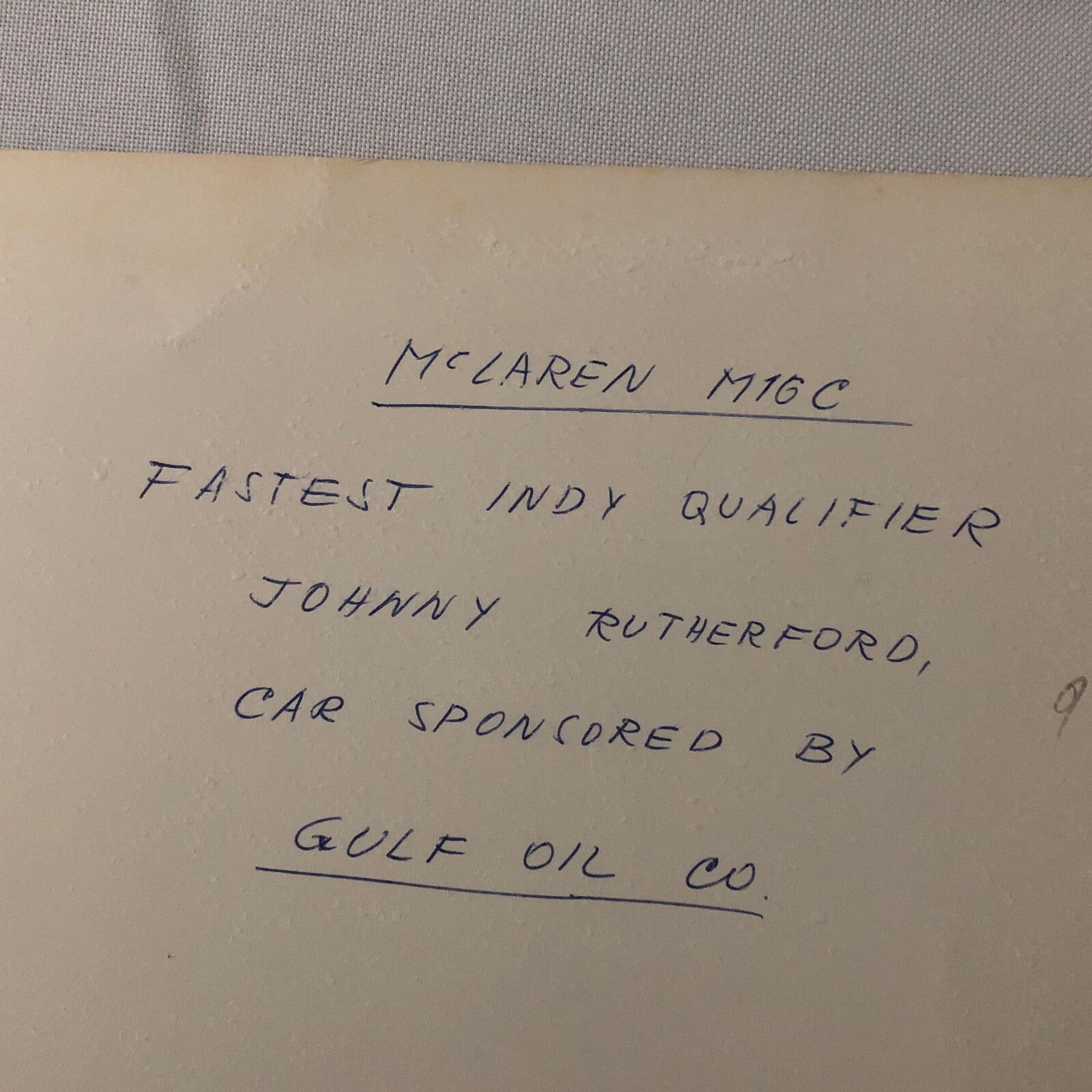 Vintage Indy Indianapolis Racing Photo Photograph Johnny Rutherford 1973 McLaren